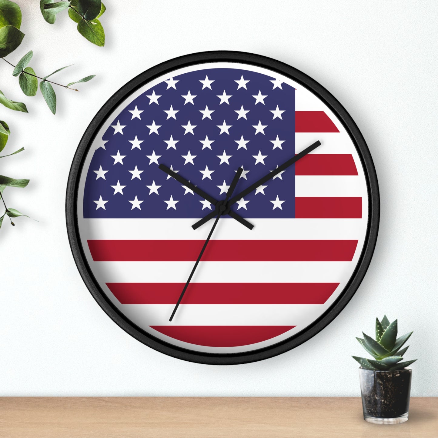 Patriotic American Flag Wall Clock - Distressed Vintage Design