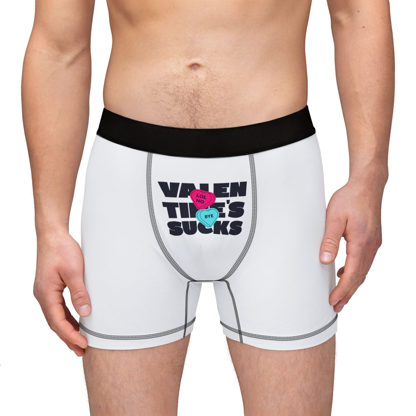 Funny Valentine's Day Men's Boxers - 'Valentine's Sucks'