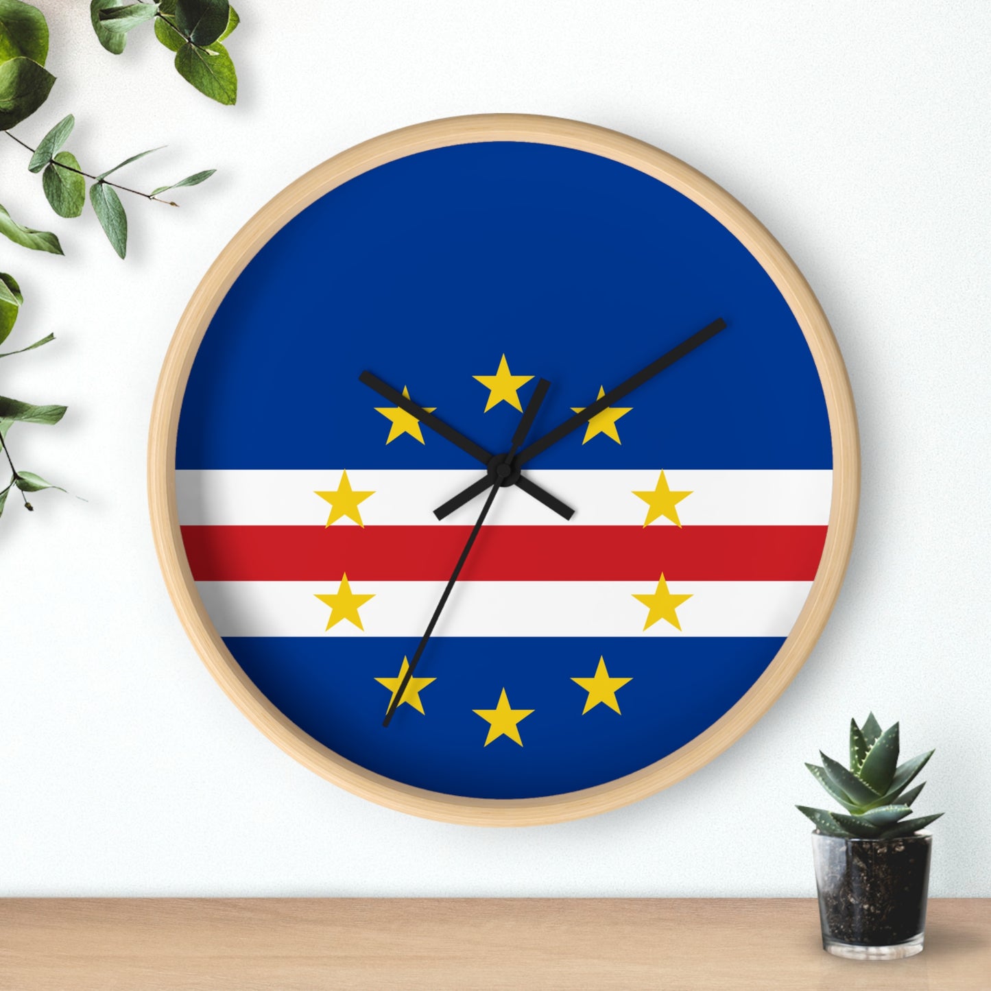 Cape Verde Flag Wall Clock - Modern Home Decor for Timeless Style