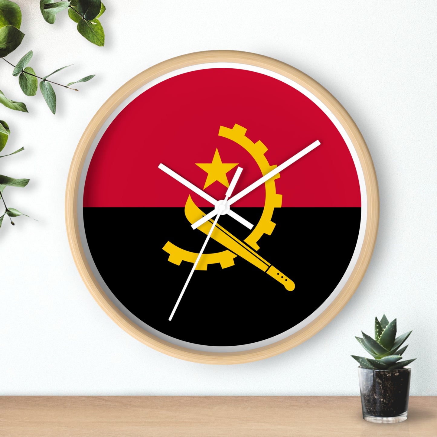 Angola Flag Wall Clock - Stylish Home Decor for Patriotic Enthusiasts