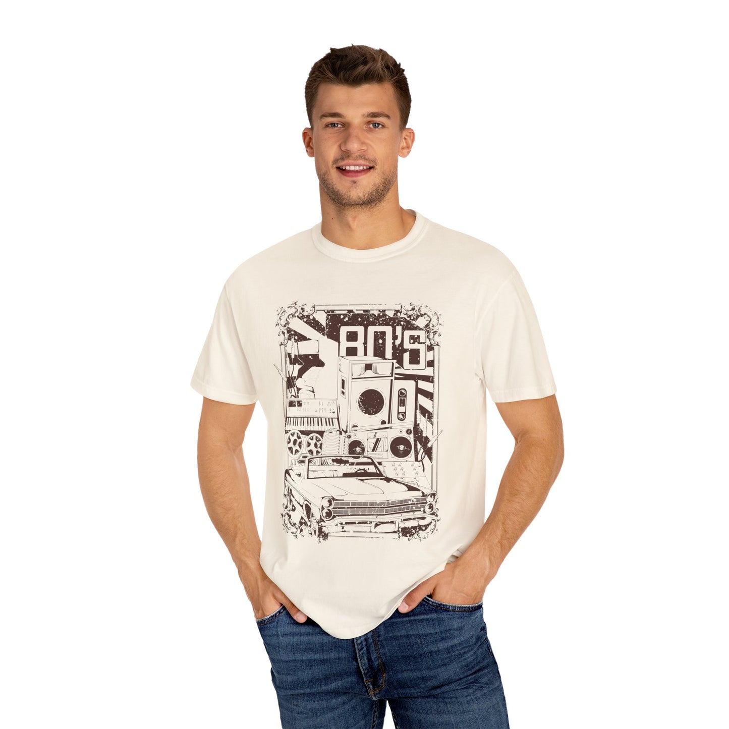 Retro 80s Unisex T-Shirt for Vintage Car & Music Fans