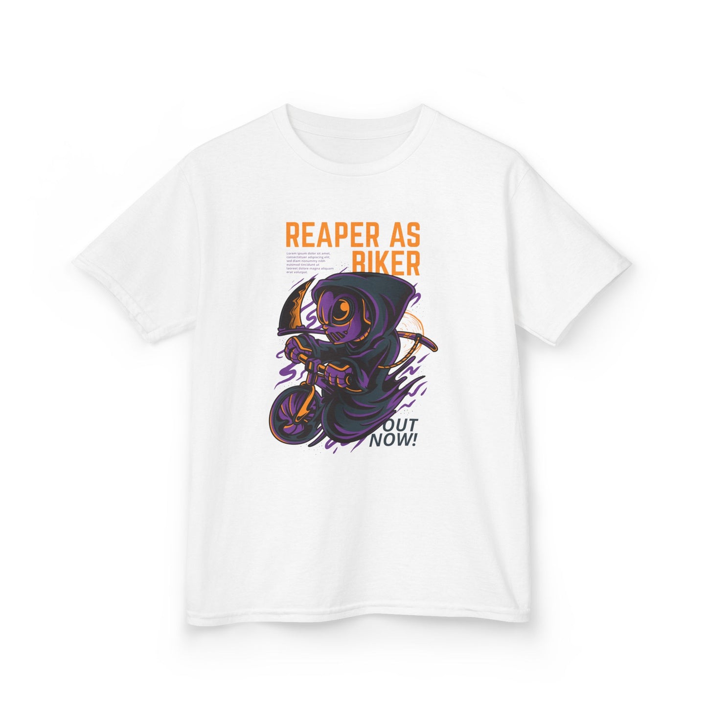 Kids Reaper Biker Graphic Tee - Fun and Playful T-Shirt