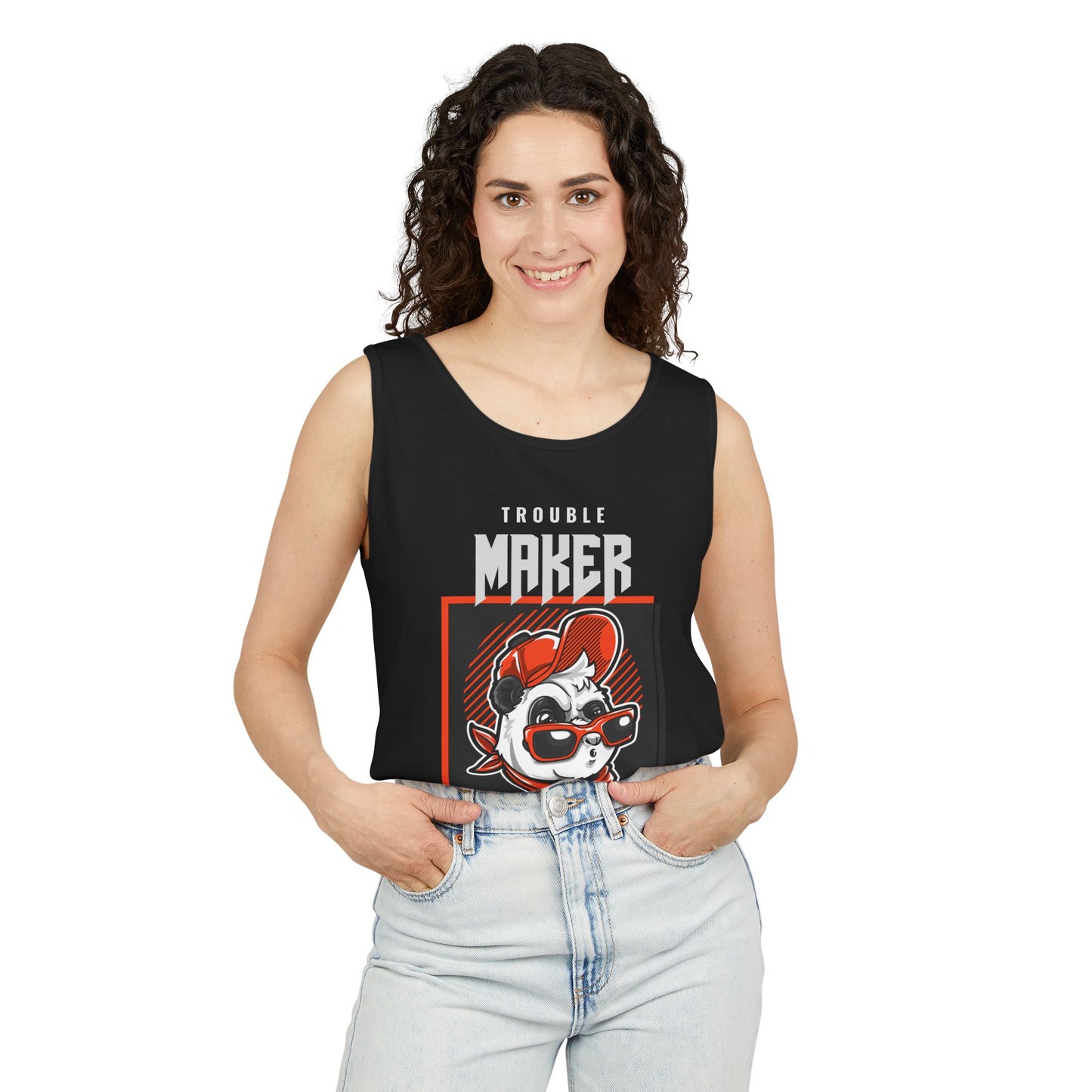 Men's Tank Top Cool Panda Trouble Maker Playful & Casual Summer Wear