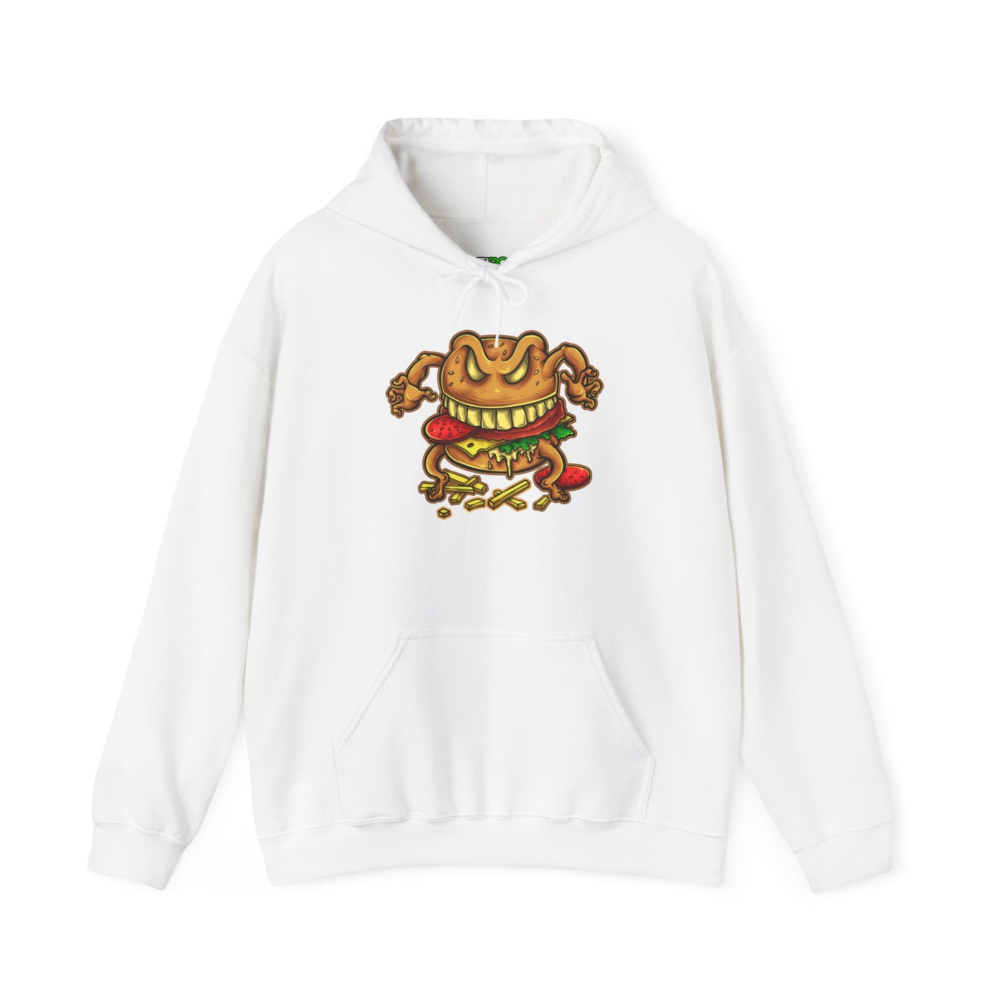 Men's Hooded Sweatshirt with Hilarious Foodie Burger Design