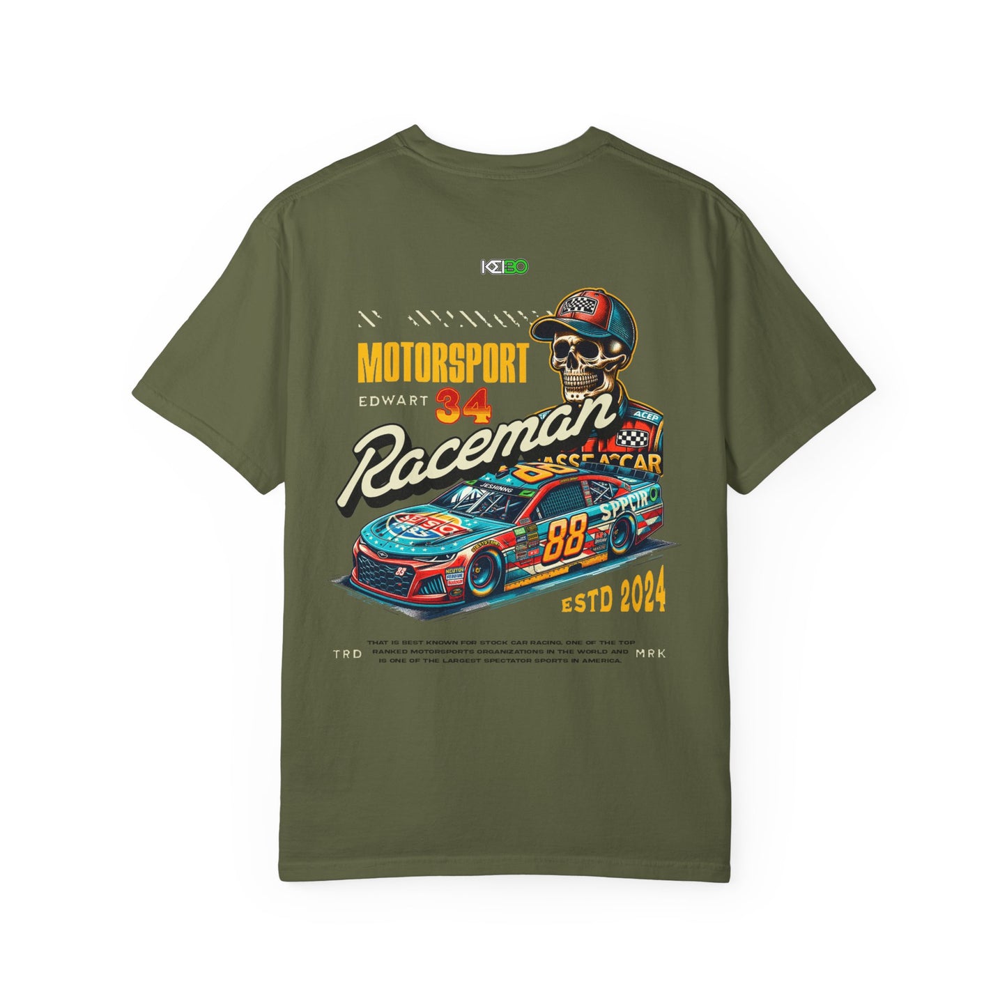 Motorsport Racer Men's Garment-Dyed T-Shirt - Vintage Racing Design
