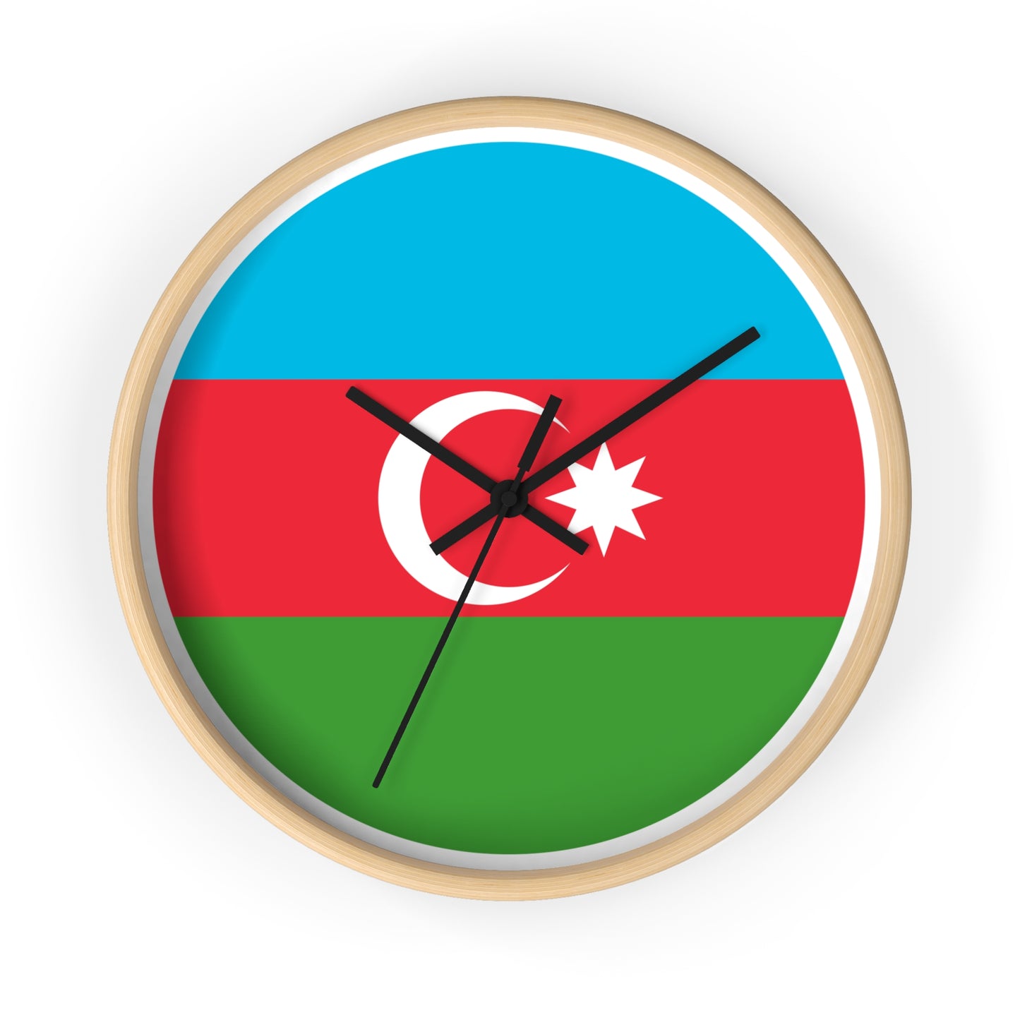 Azerbaijani Flag Wall Clock - Stylish Timepiece for National Pride