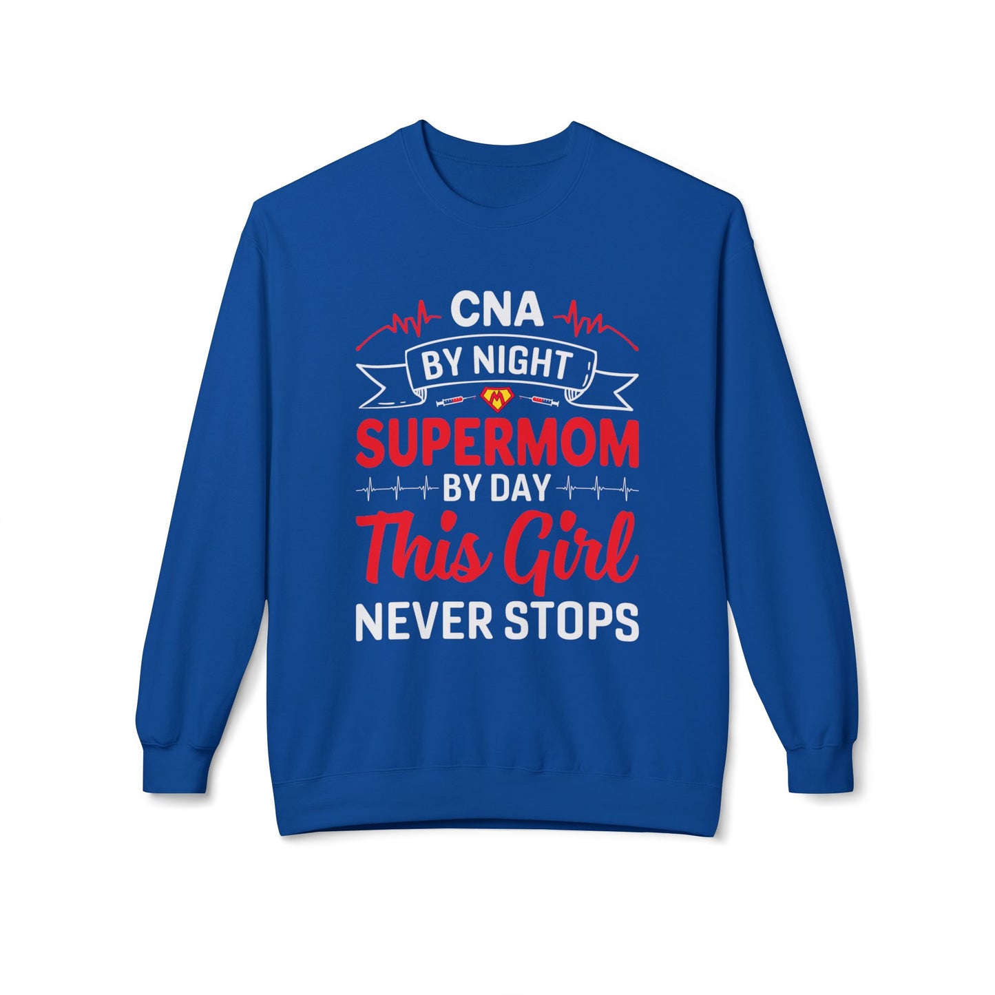 Women's Fleece Sweatshirt – Supermom Nurse Graphic for Proud Moms