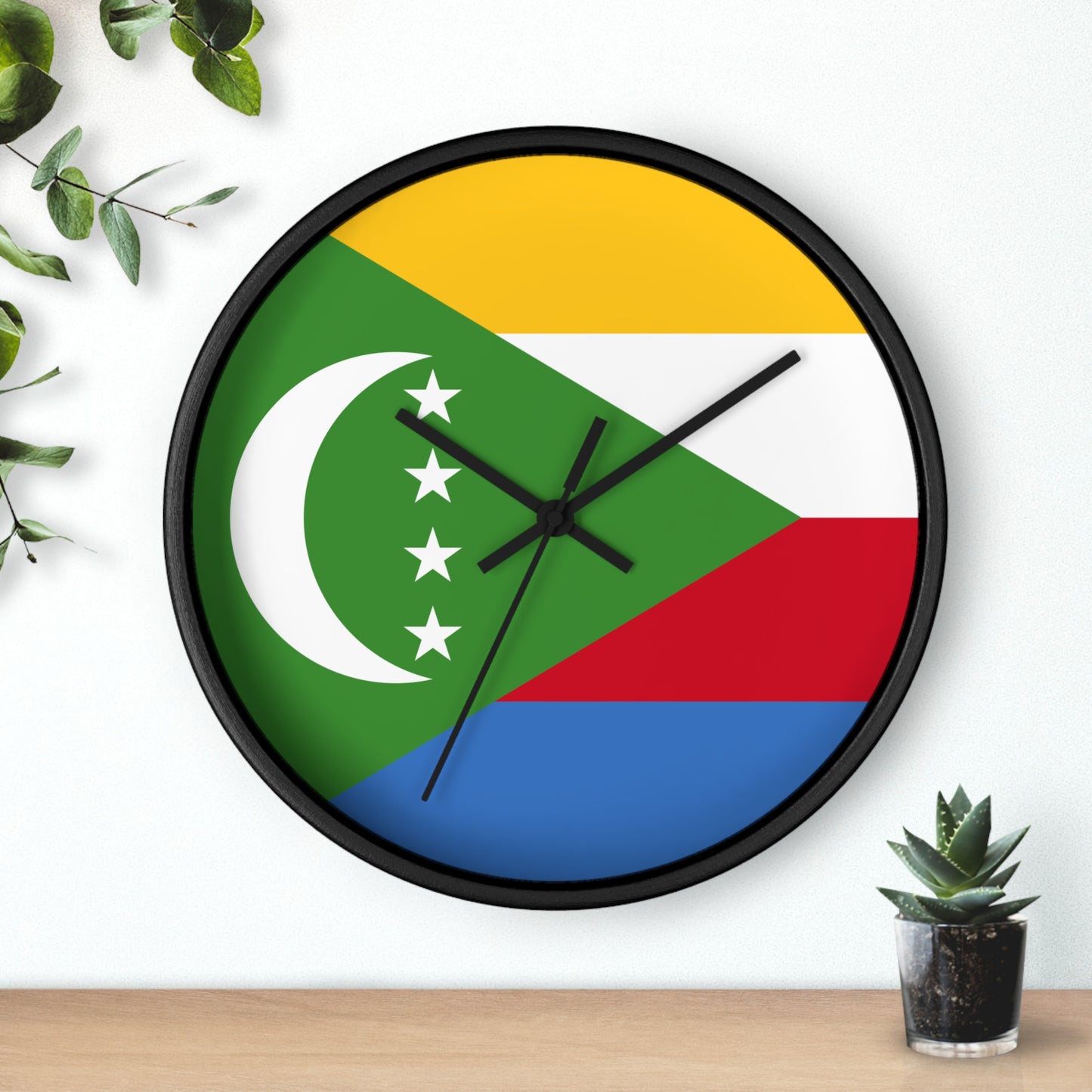 Comoros Flag Wall Clock - Vibrant, Stylish Home Decor for Flag Enthusiasts