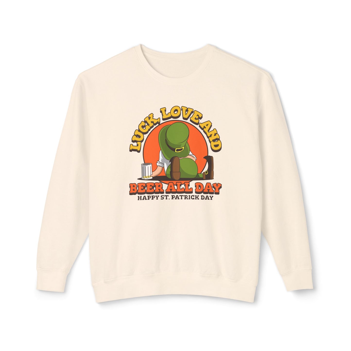St. Patrick's Day Women's Sweatshirt - 'Luck, Love, and Beer All Day'