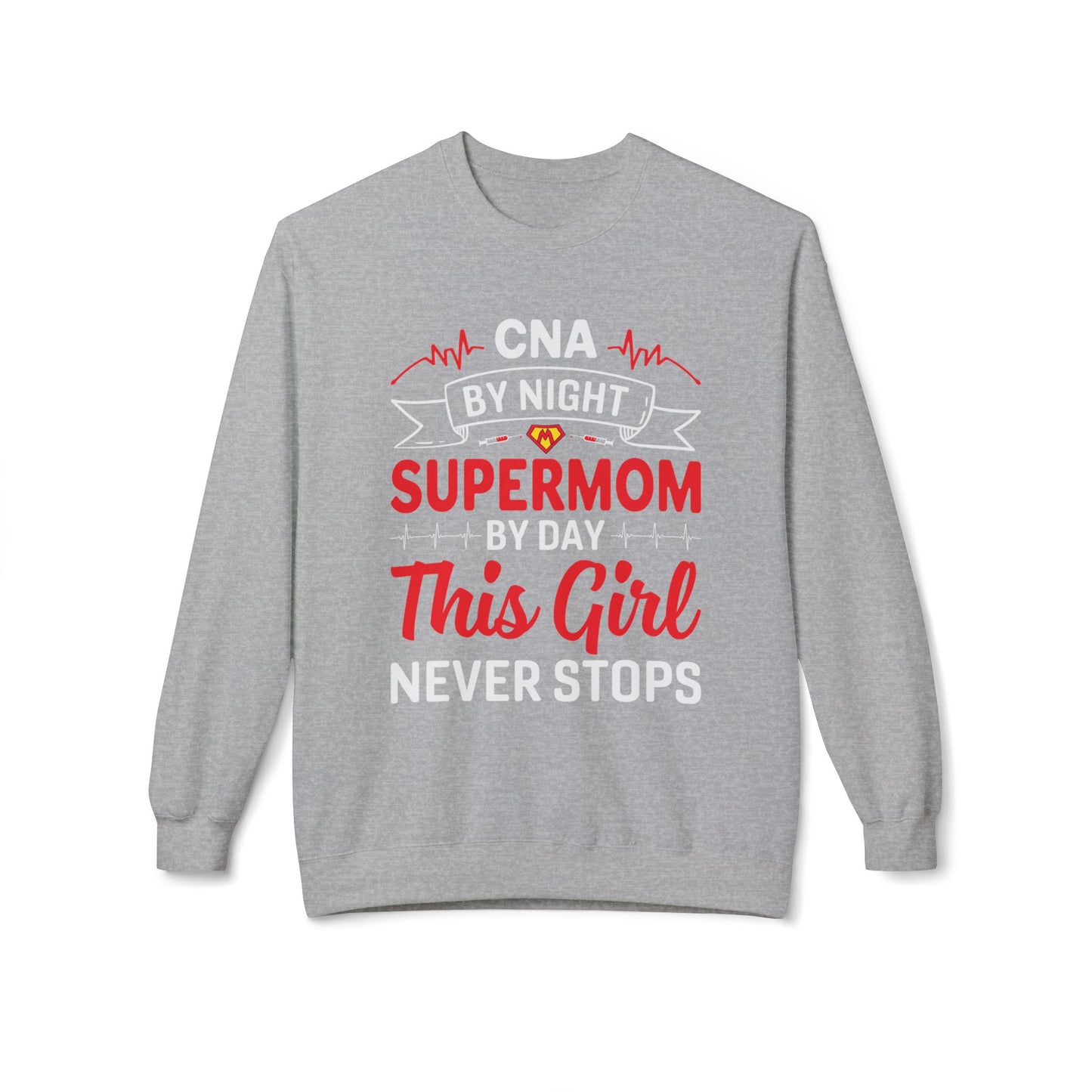 Women's Fleece Sweatshirt – Supermom Nurse Graphic for Proud Moms