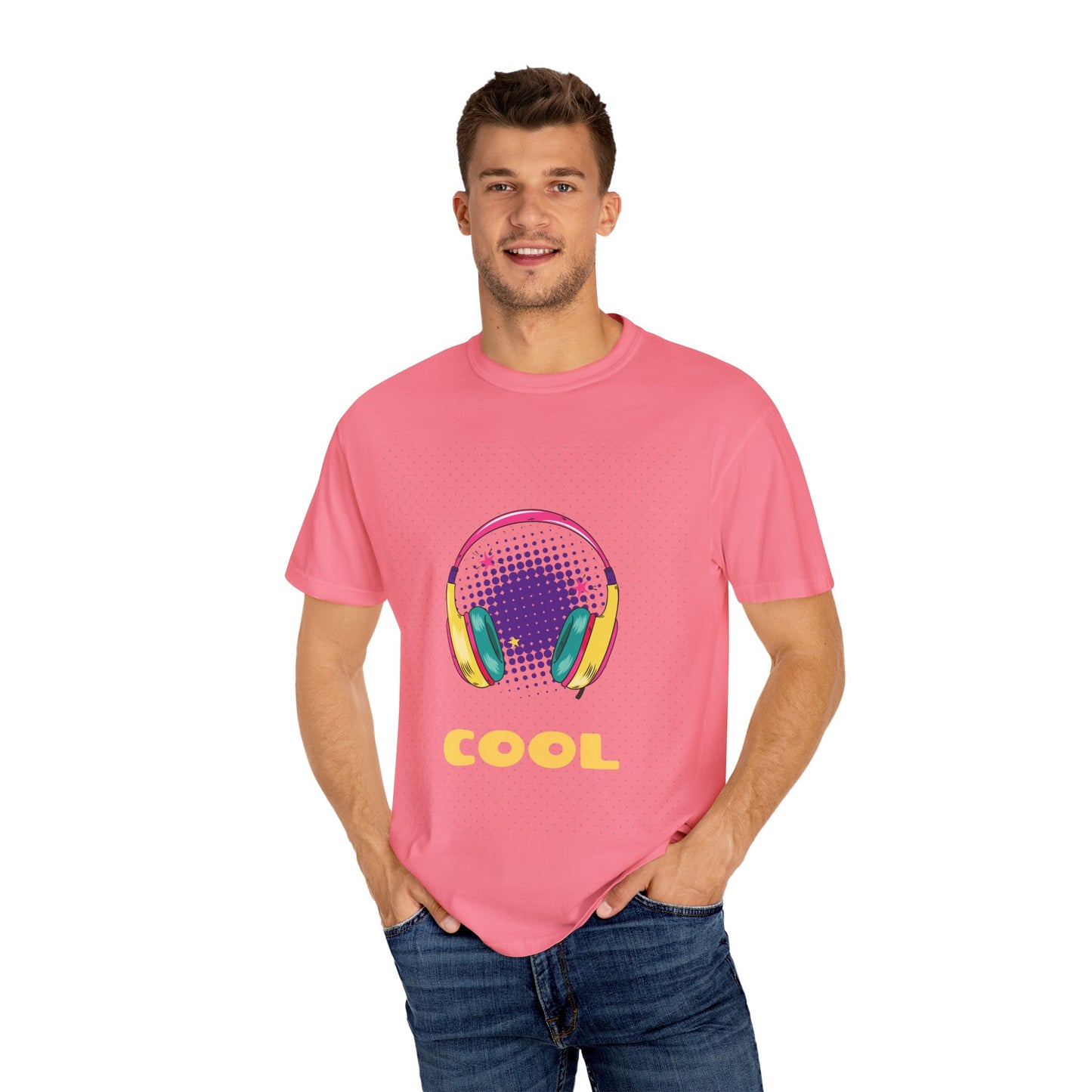 Cool Vibes Unisex Garment-Dyed T-Shirt with Headphones Graphic