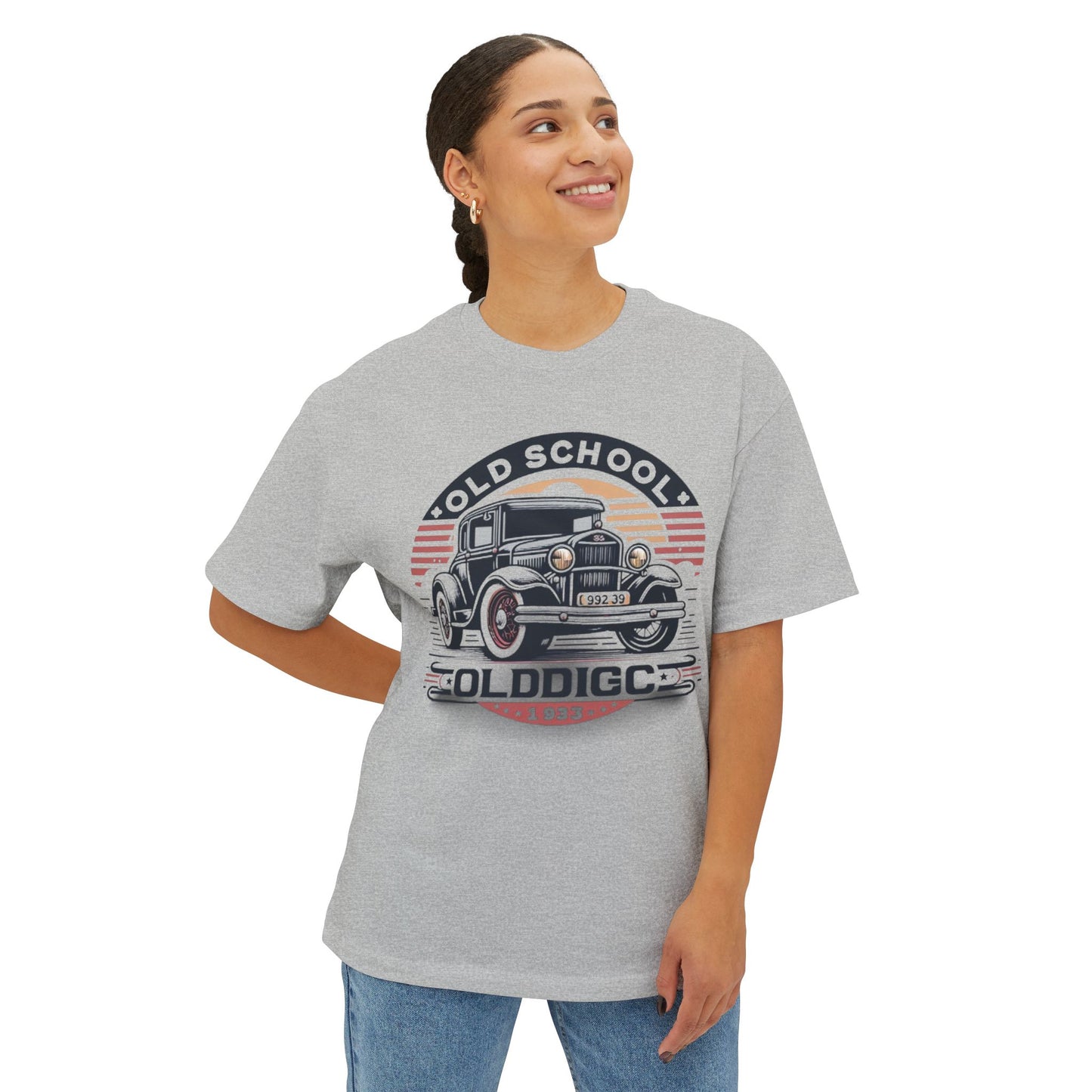 Retro Old School Car Oversized Boxy Tee – Vintage Car T-shirt
