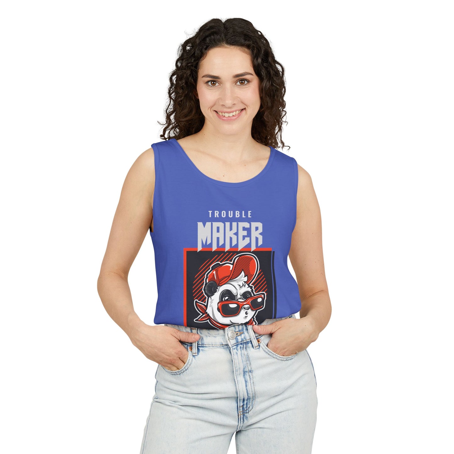 Men's Tank Top Cool Panda Trouble Maker Playful & Casual Summer Wear