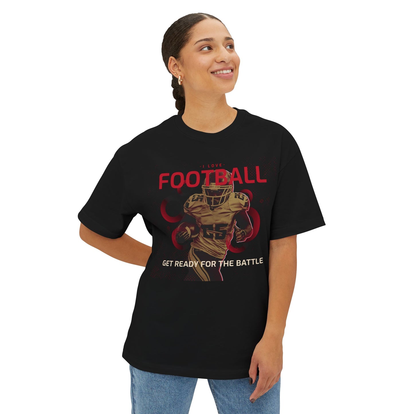 Men's Oversized American Football Tee | I Love Football T-shirt