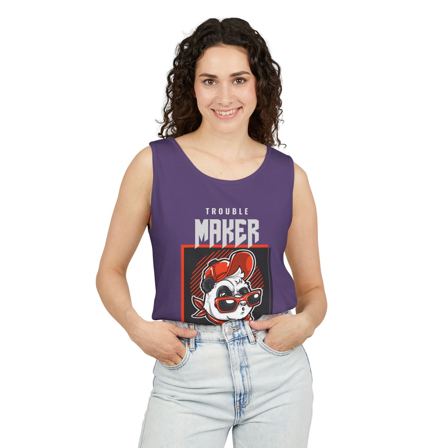 Men's Tank Top Cool Panda Trouble Maker Playful & Casual Summer Wear