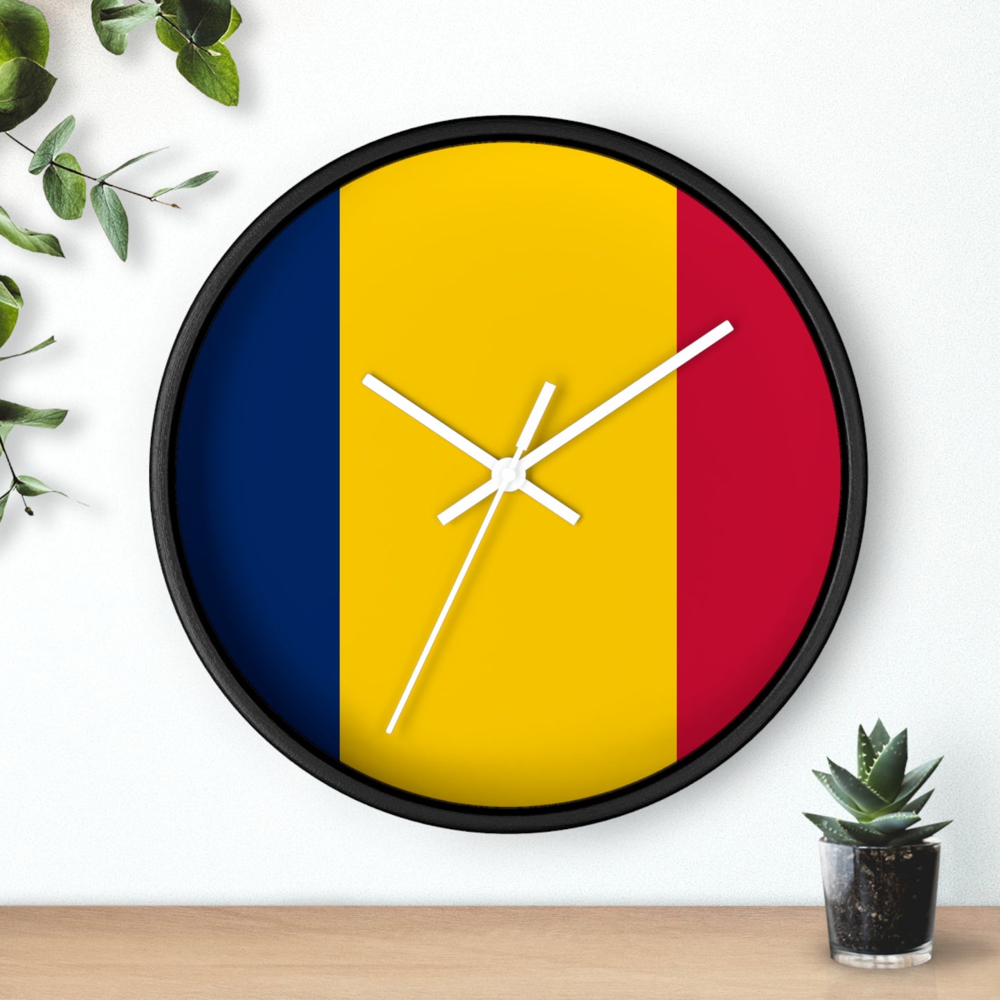 Romanians' Pride Wall Clock - Bold Yellow, Blue, Red Design