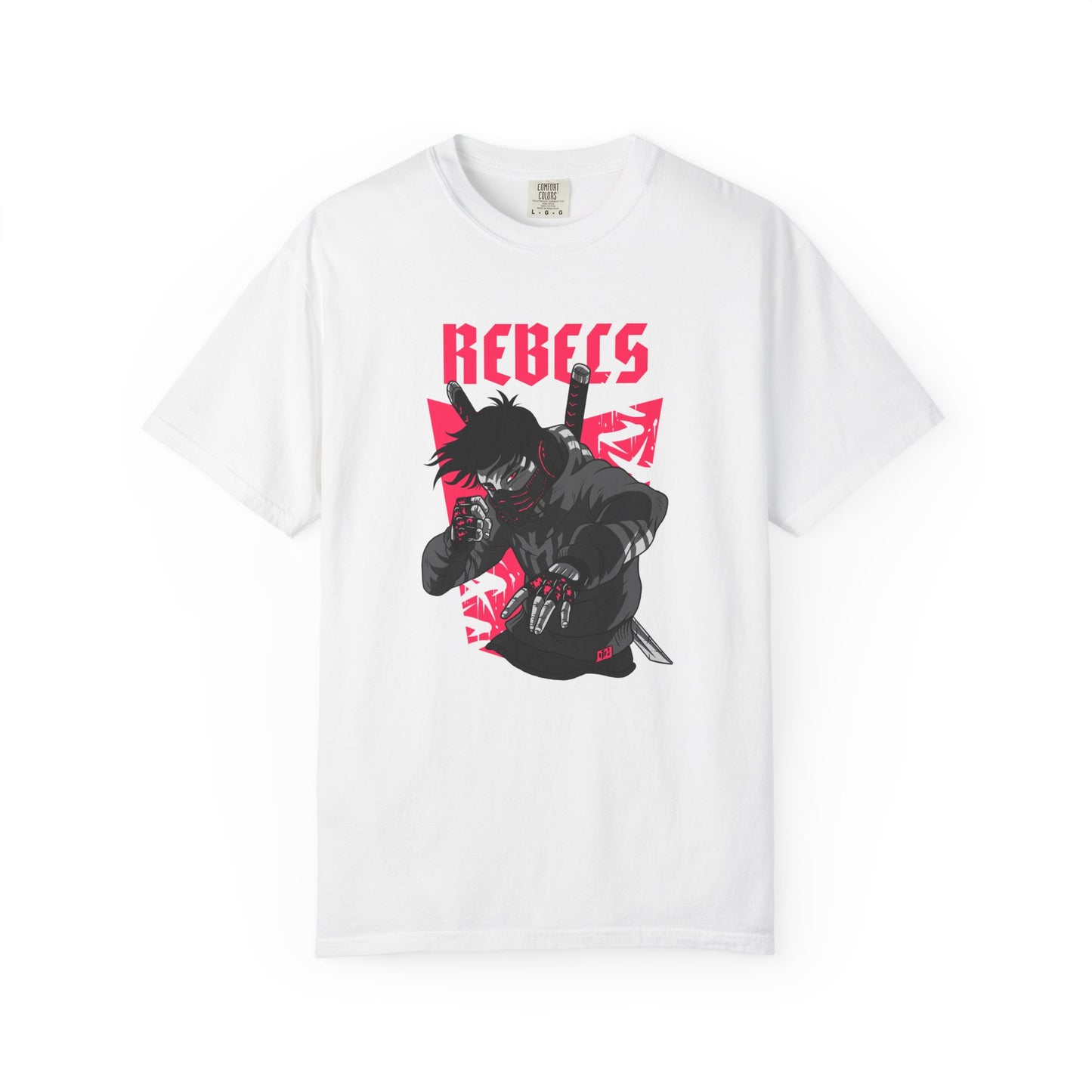 Men Rebels Garment-Dyed T-Shirt - Bold Graphic Tee for Streetwear Enthusiasts