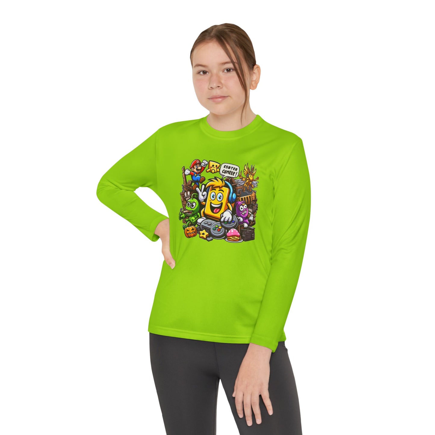 Youth Long Sleeve Competitor Tee – Fun Cartoon Character