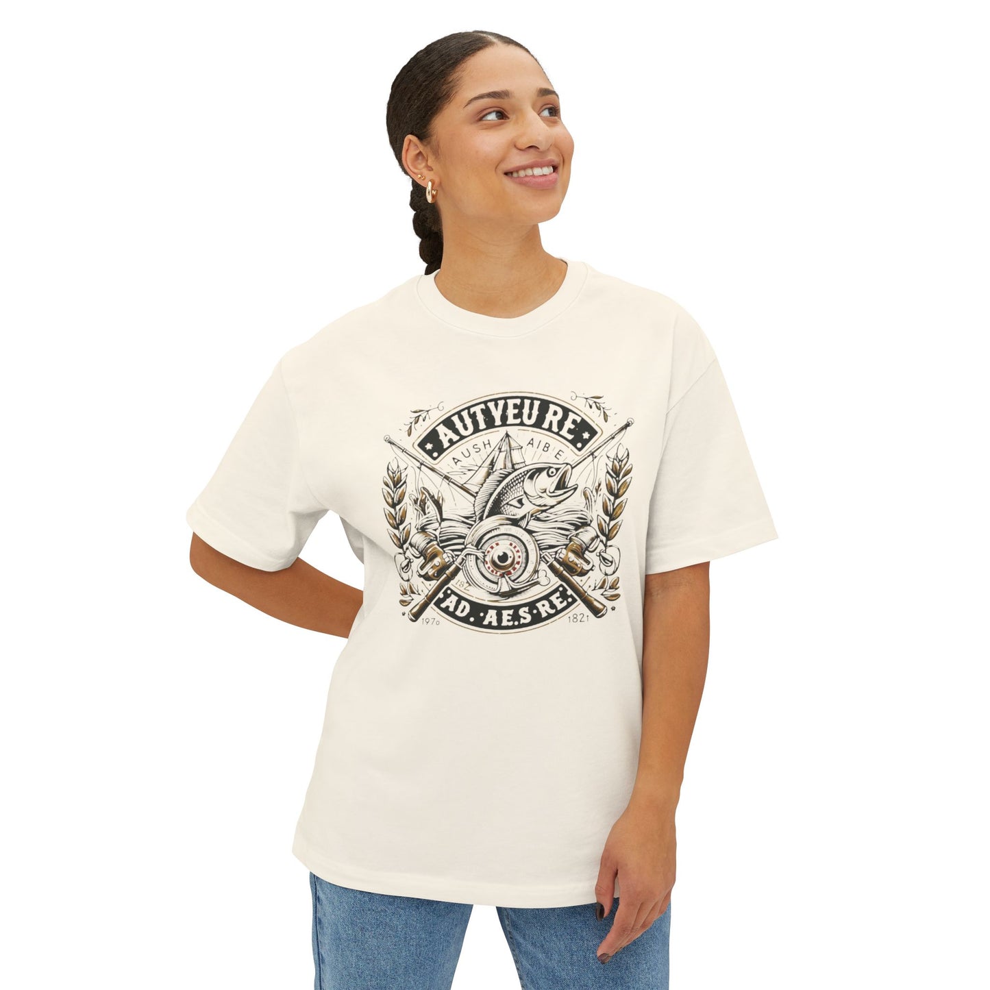 Vintage Autentique Oversized Tee - Casual Fishing T-Shirt
