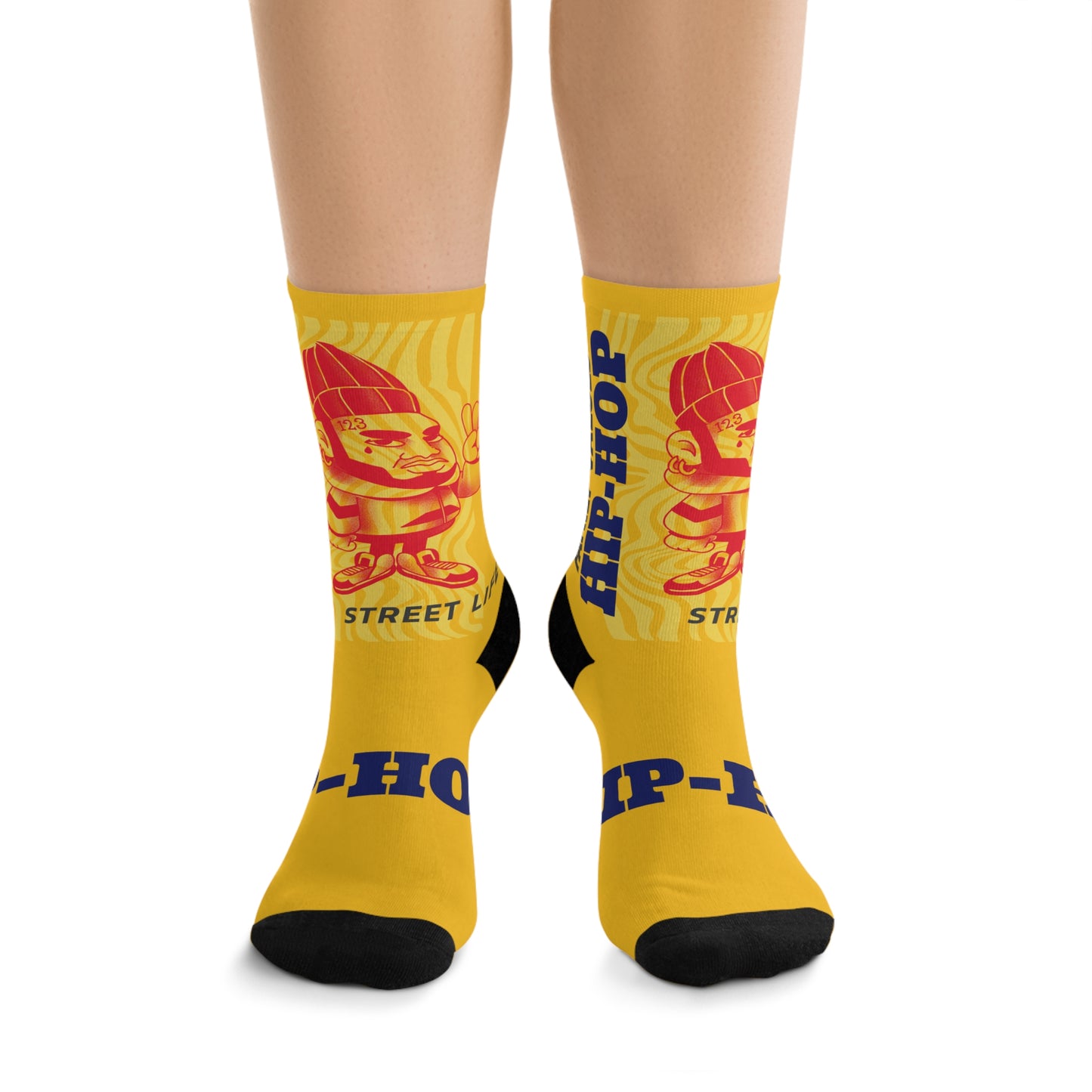 Unisex Hip-Hop Street Life Recycled Poly Socks Urban Style for Music Lovers