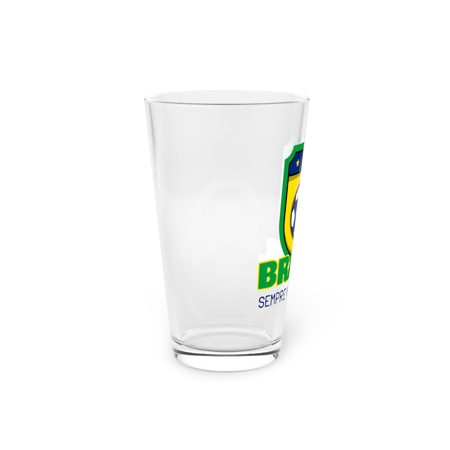 Brasil Soccer Pint Glass 16oz Perfect for Game Day Celebrations