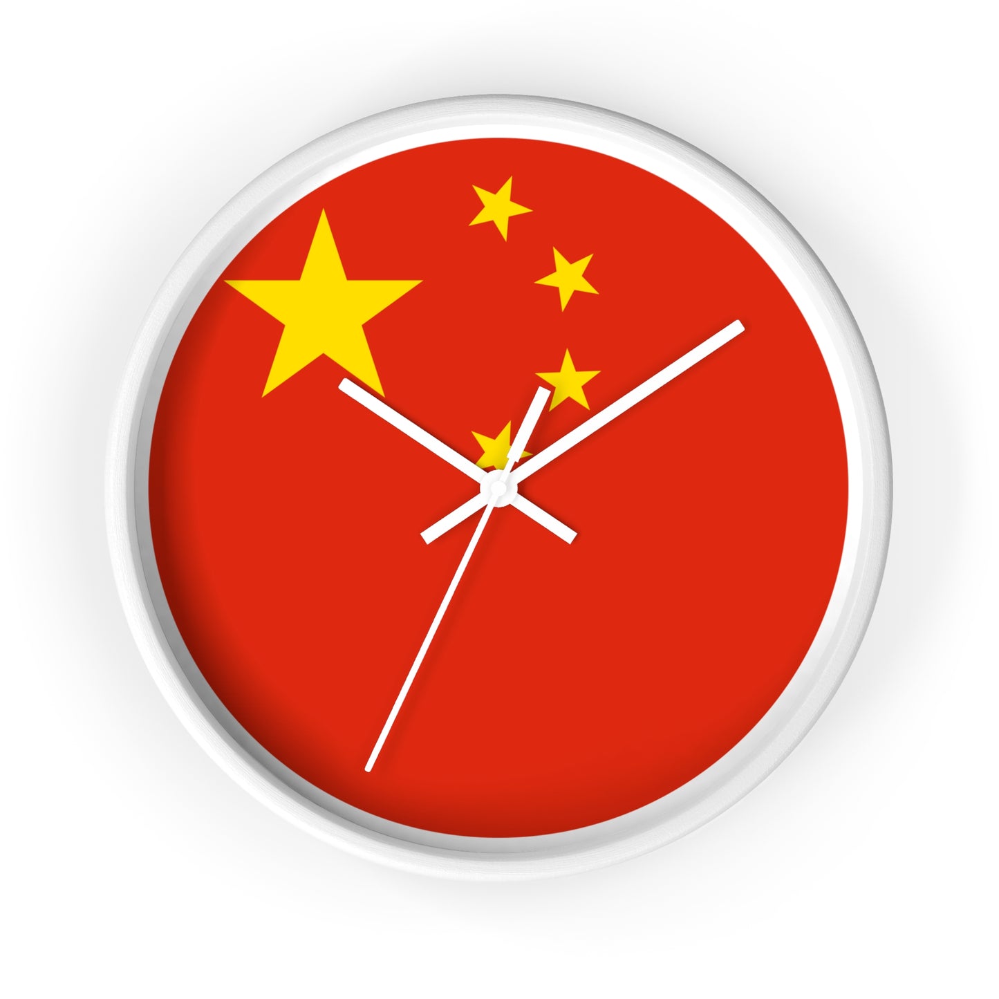 Chinese Flag Wall Clock - Vibrant Red & Yellow Home Decor