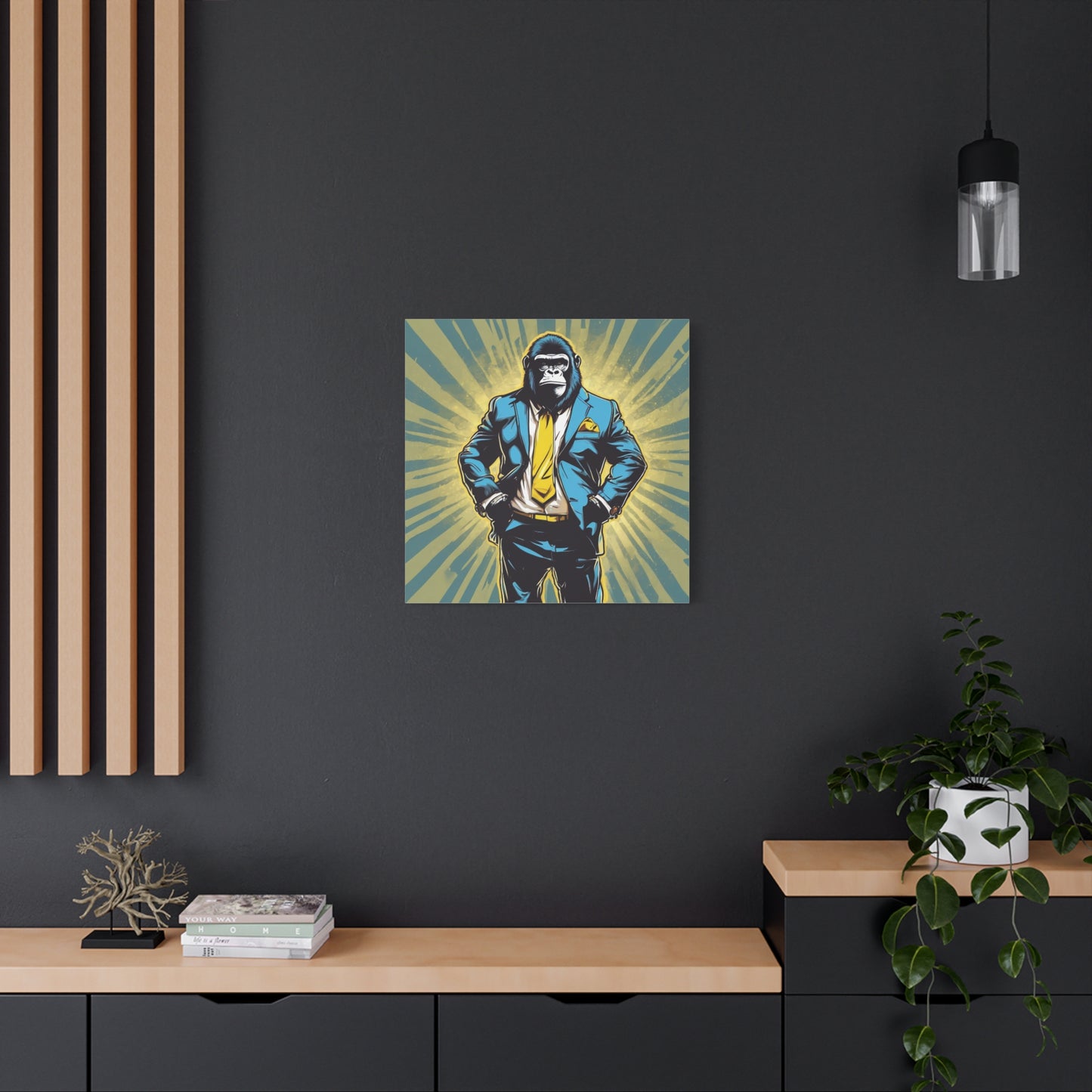 Stylish Gorilla Wall Art - Matte Canvas Print for Office Decor