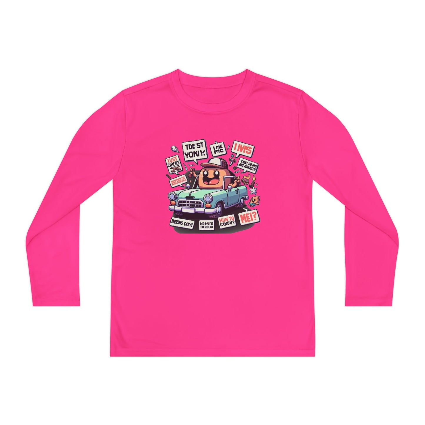 Youth Long Sleeve Tee – Fun Car Design for Kids, Perfect for Everyday