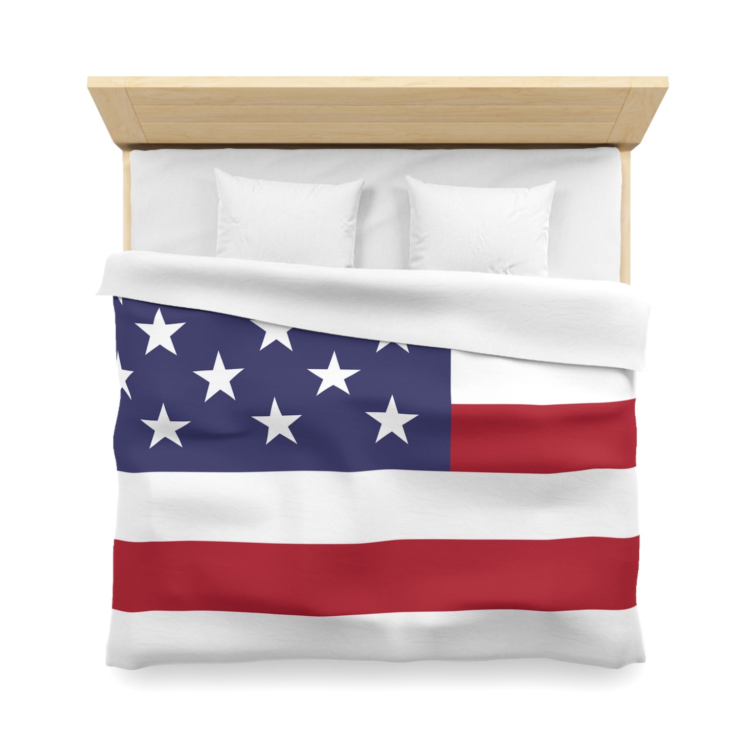 Patriotic Microfiber Duvet Cover - American Flag Design for Home Decor