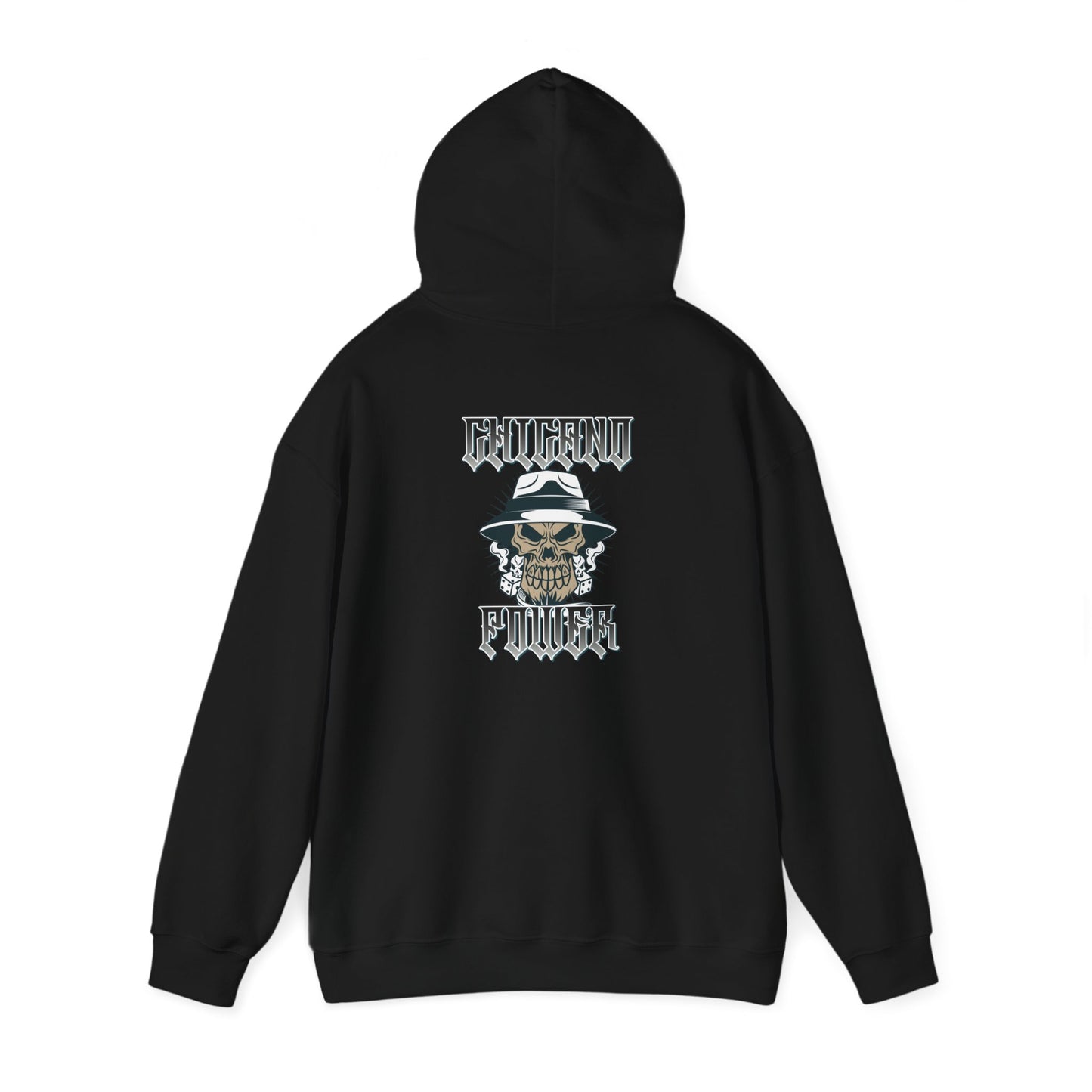 Men's Hooded Sweatshirt Chicano Power Skull Design