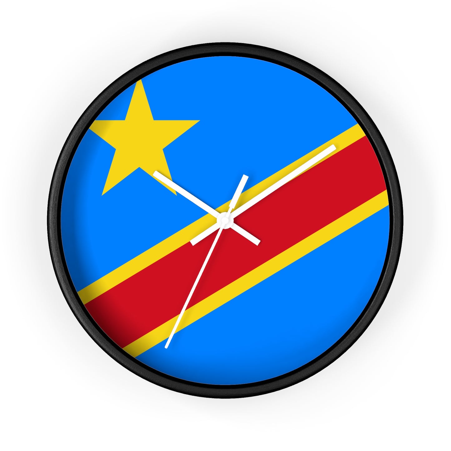 Vibrant Congolese Flag Wall Clock – Modern Decor for Home & Office