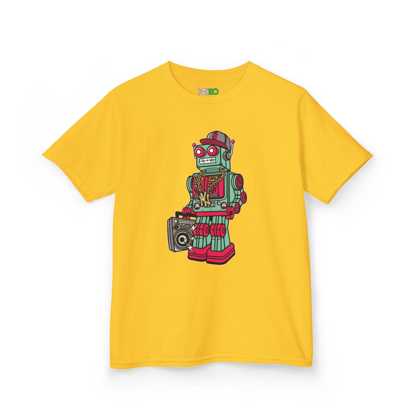 Retro Robot Kids Heavy Cotton Tee - Fun & Stylish Kids T-Shirt