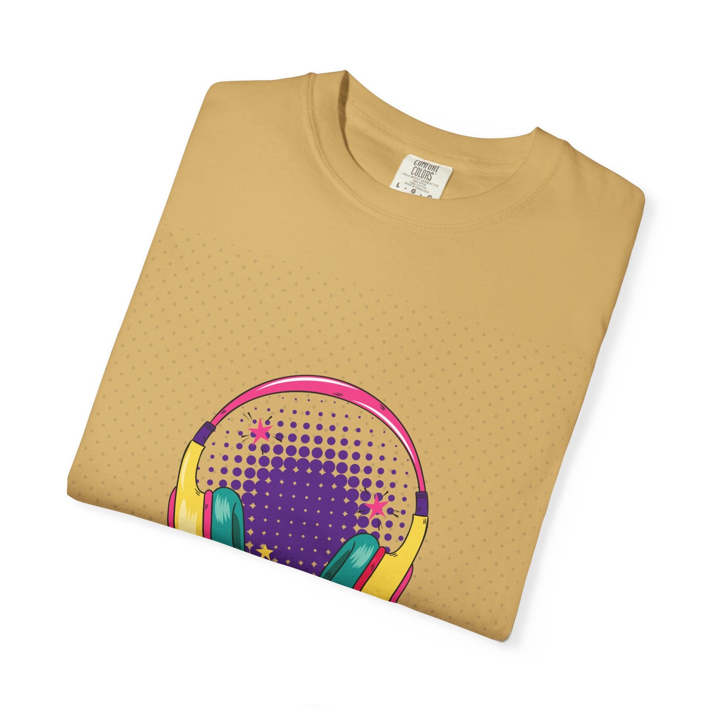 Cool Vibes Unisex Garment-Dyed T-Shirt with Headphones Graphic