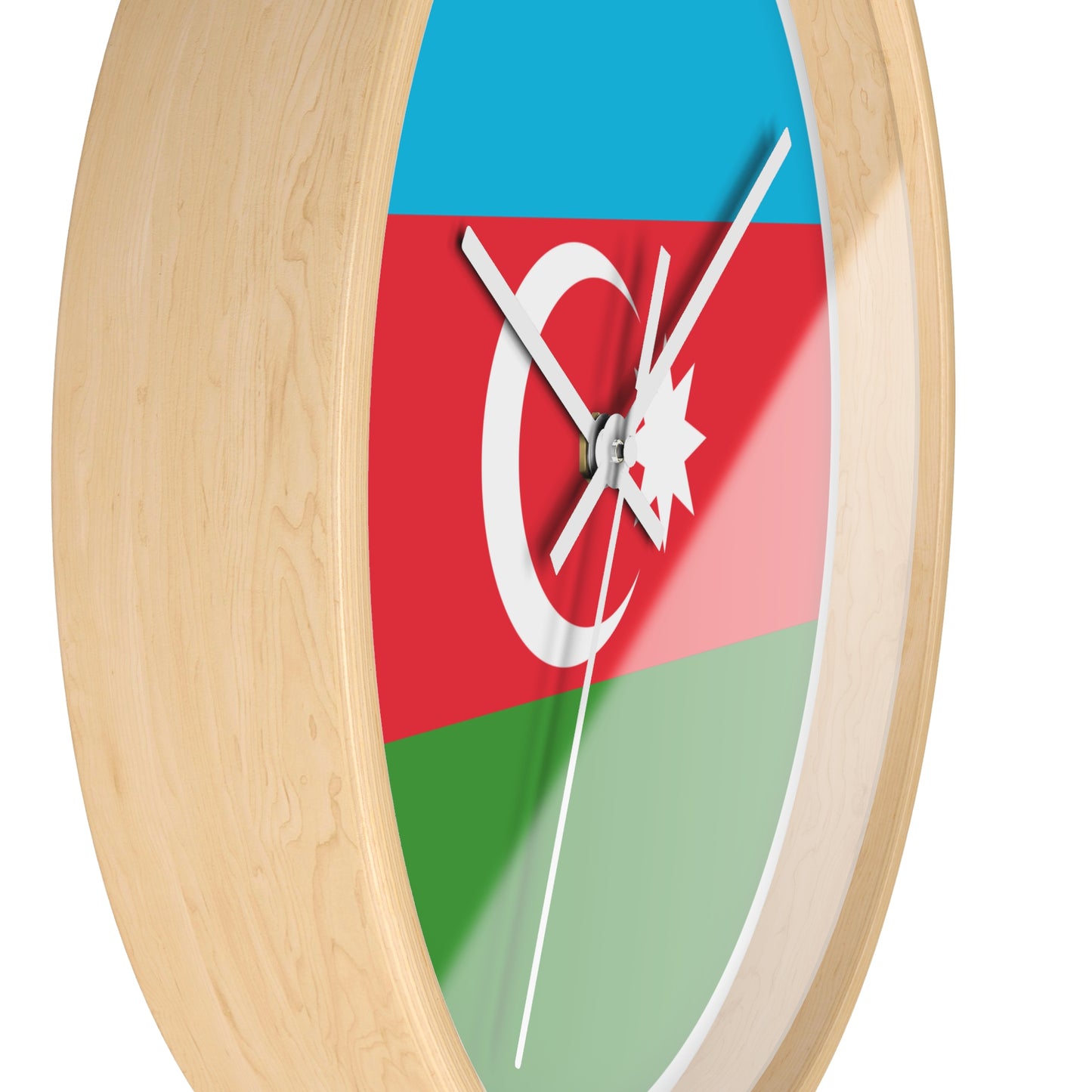 Azerbaijani Flag Wall Clock - Stylish Timepiece for National Pride