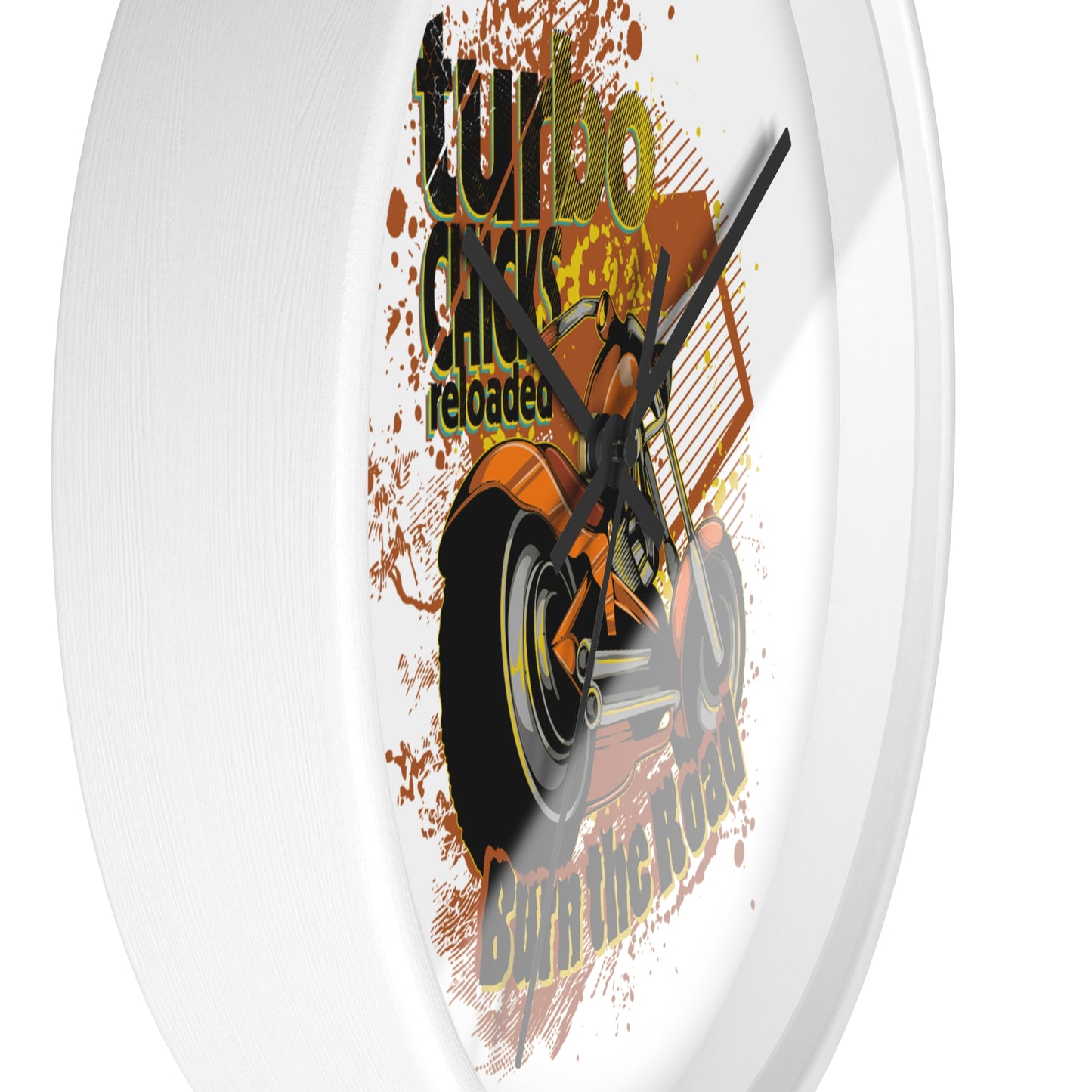 Turbo Bikes Wall Clock - Burn the Road Decor for Motorcycle Enthusiasts