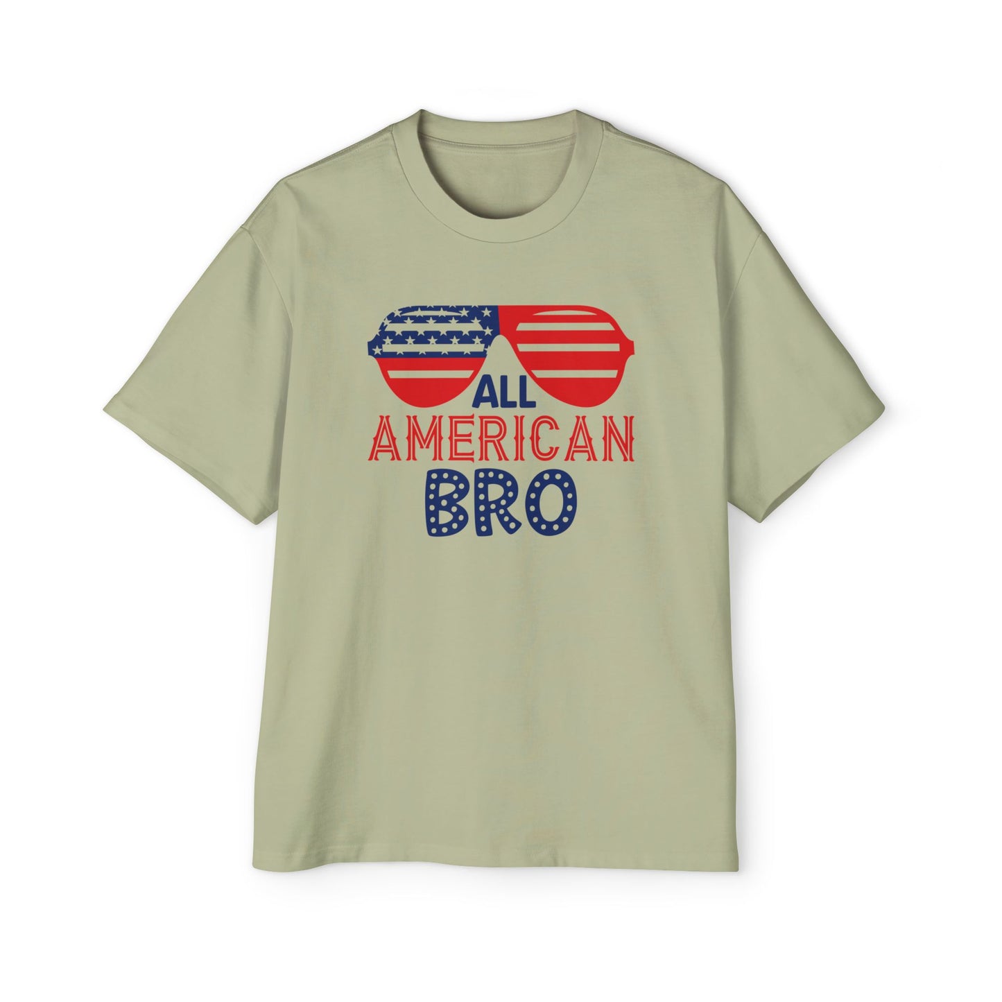 Men's Oversized Patriotic T-Shirt All American Bro for Independence Day