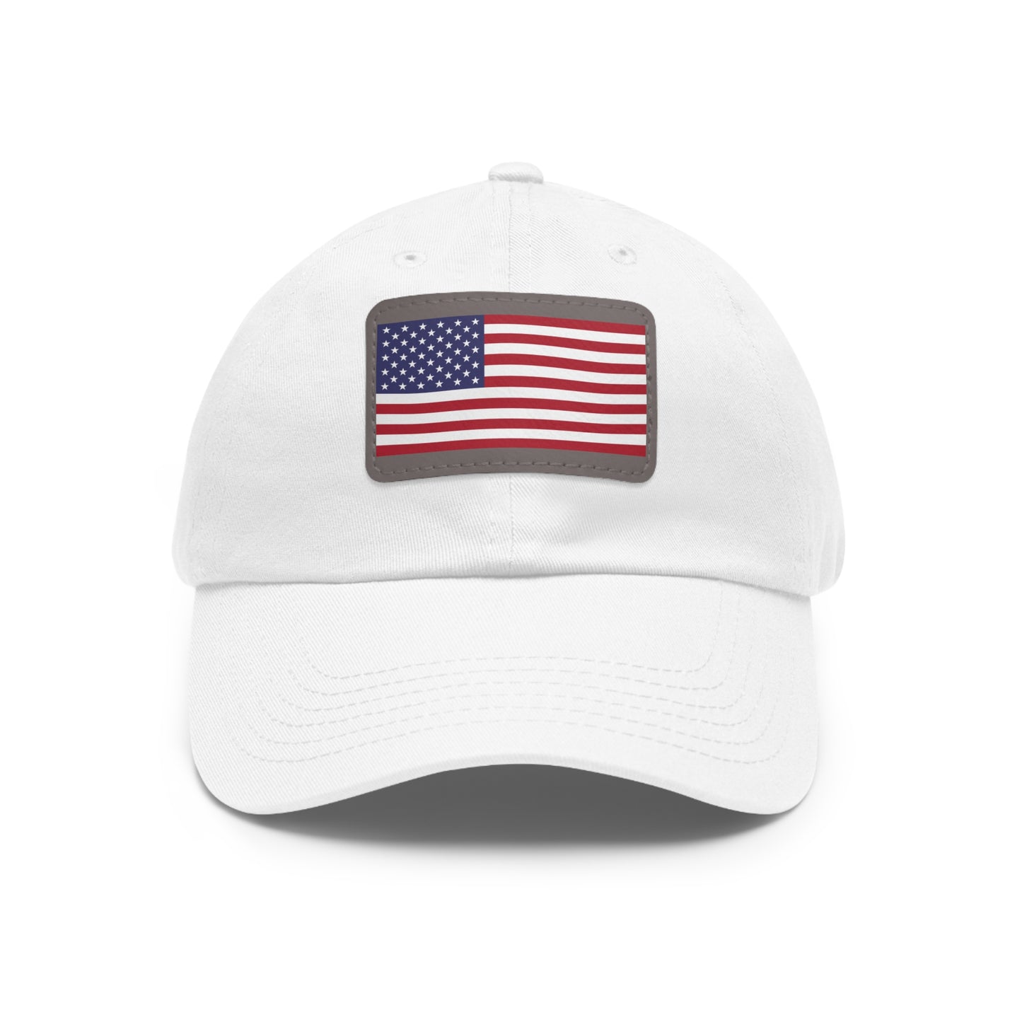 Patriotic Dad Hat with American Flag Leather Patch
