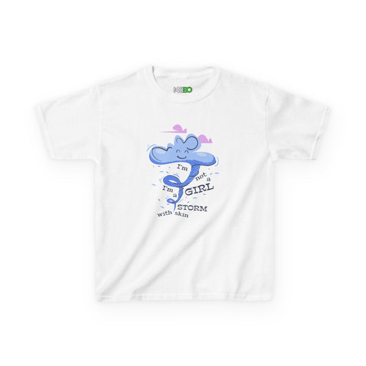Fun Graphic T-Shirt for Girls Young Explorers "I'm Not A Girl, I'm A Storm"