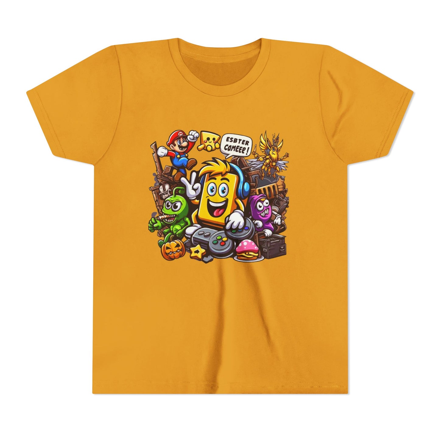 Retro Gamer Youth Short Sleeve Tee – Fun Gaming Characters & Humor