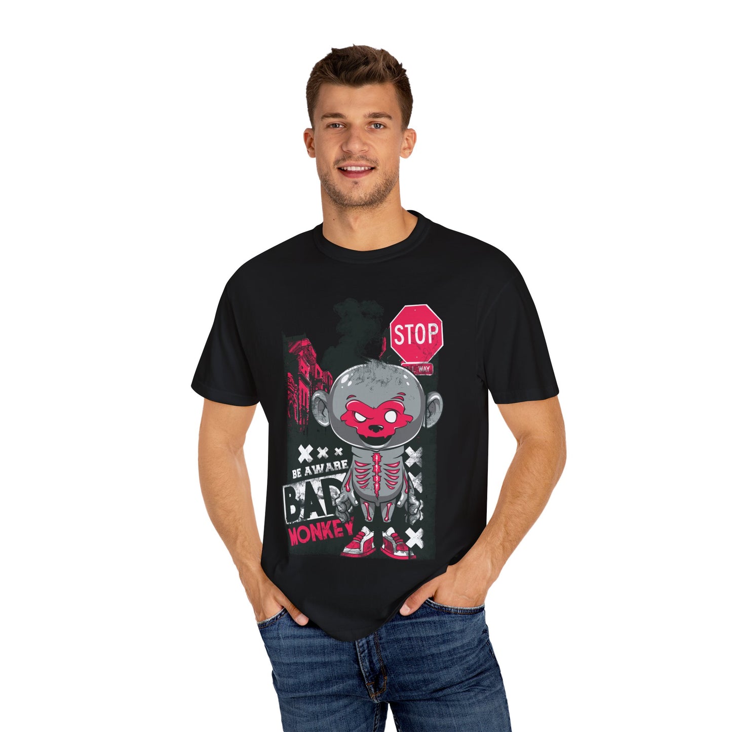 Unisex Street Style Graphic Tee - 'Beware the Bad Monkey'