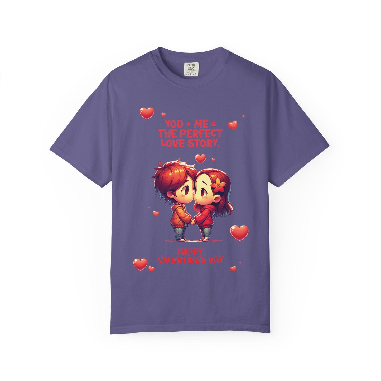 Unisex Garment-Dyed T-Shirt - 'Perfect Story Love' - Valentine's Day