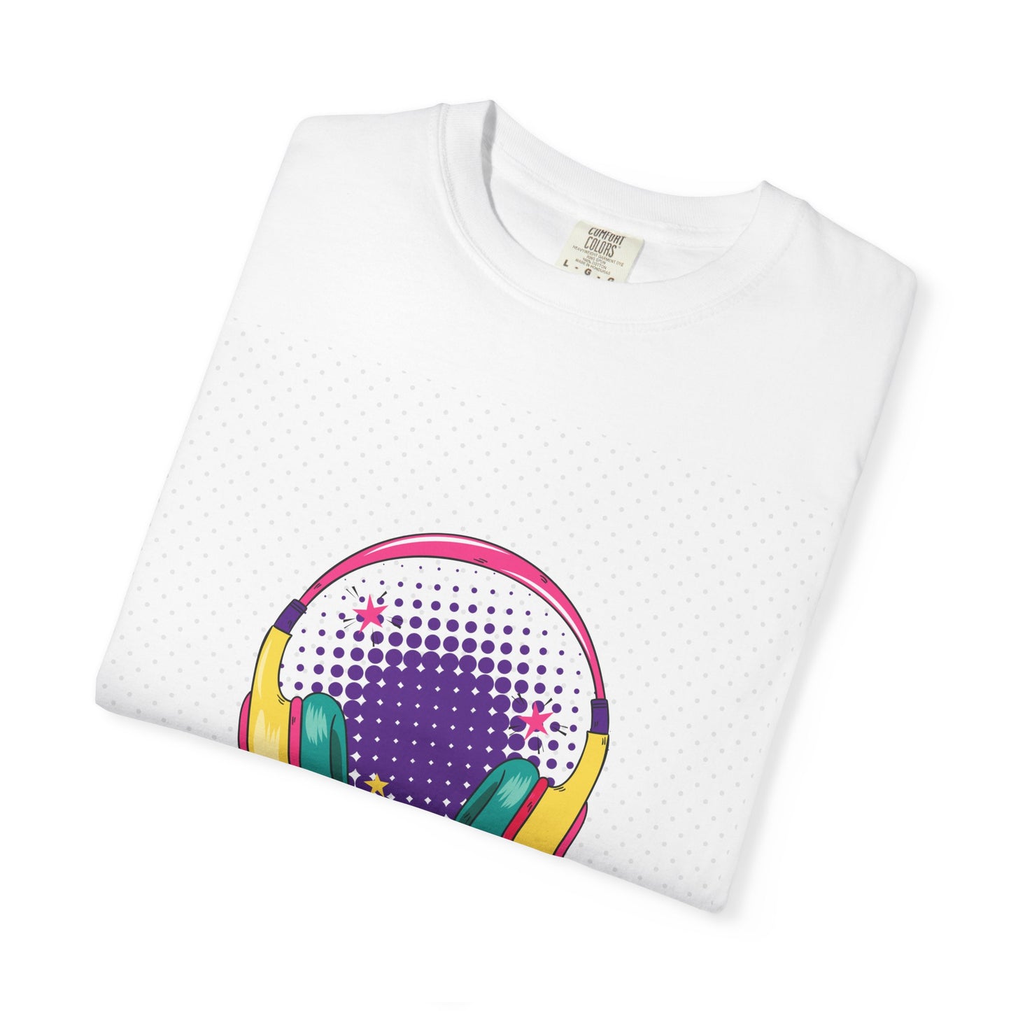 Cool Vibes Unisex Garment-Dyed T-Shirt with Headphones Graphic