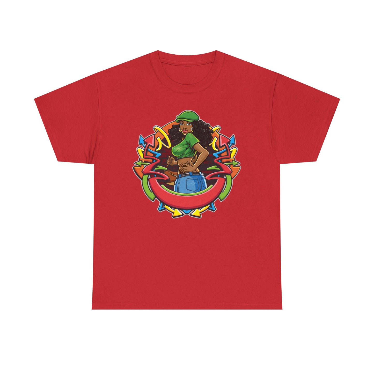 Funky Graphic Unisex Heavy Cotton Tee - Bold Art Design for Casual Style