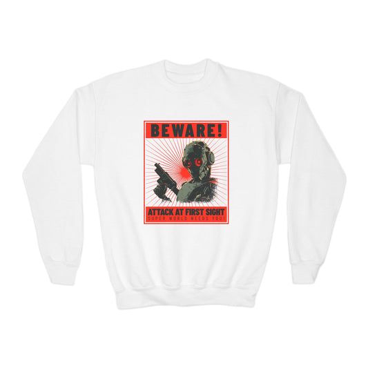 Youth Graphic Crewneck Sweatshirt ATTACK AT FIRST SIGHT