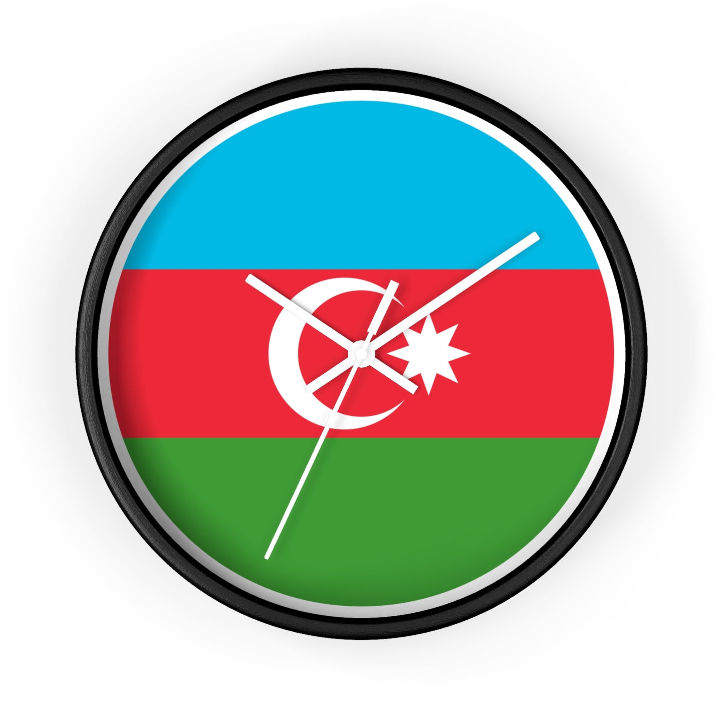 Azerbaijani Flag Wall Clock - Stylish Timepiece for National Pride