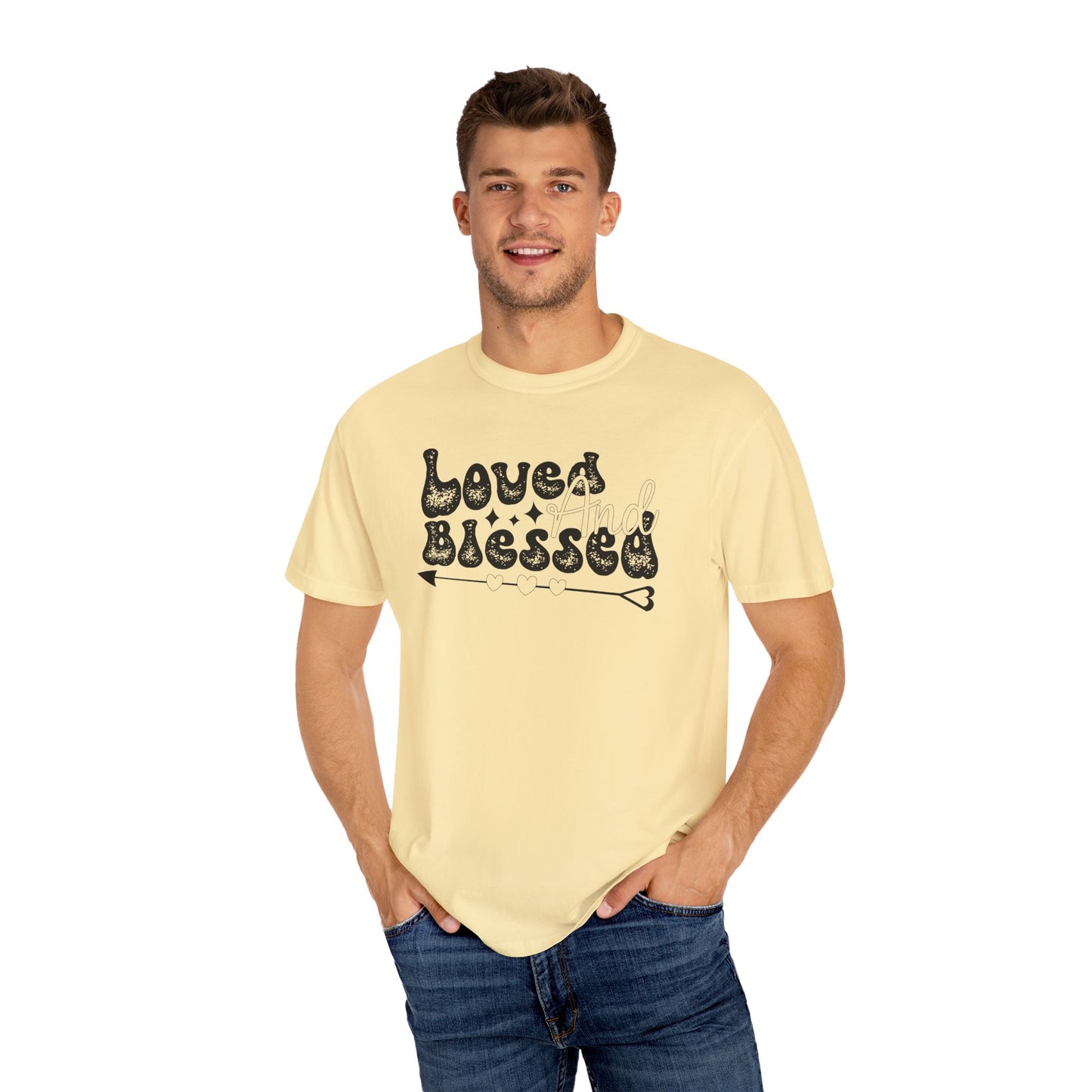 Women Graphic T-Shirt Loved And Blessed for Valentine's Day