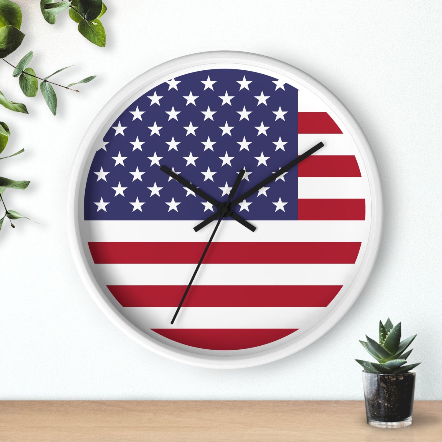 Patriotic American Flag Wall Clock - Distressed Vintage Design