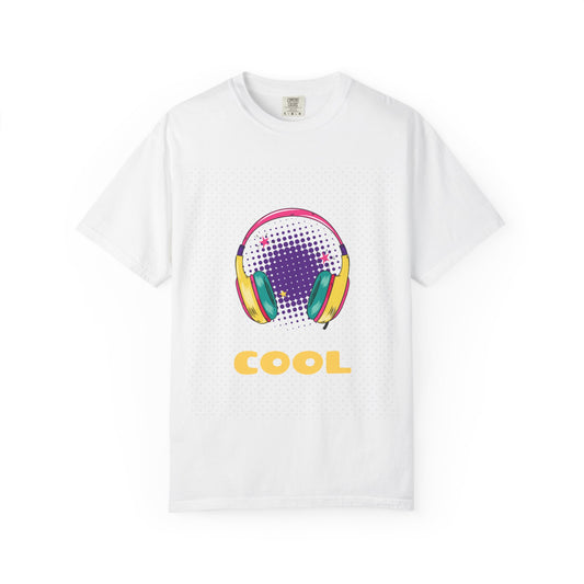 Cool Vibes Unisex Garment-Dyed T-Shirt with Headphones Graphic