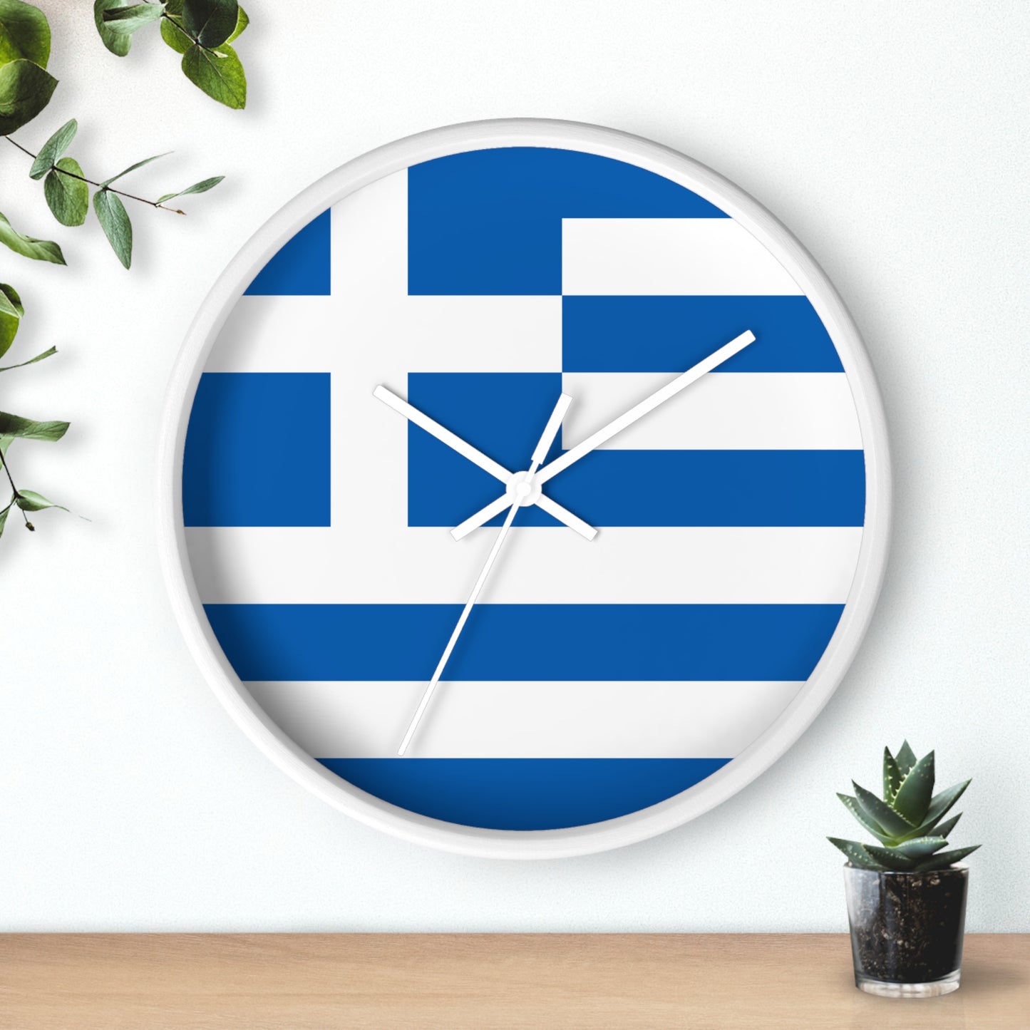 Greece Flag Wall Clock - Blue and White Home Decor