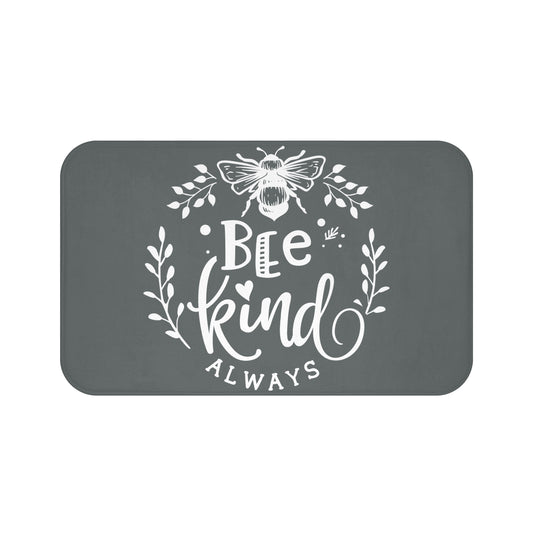 Bath Mat Bee Kind Always - Inspirational and Cozy Bathroom Decor
